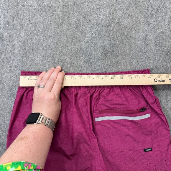 Legends Relay Shorts Men M Purple Nylon Stretch Performance Reflective Vented - Picture 9 of 15